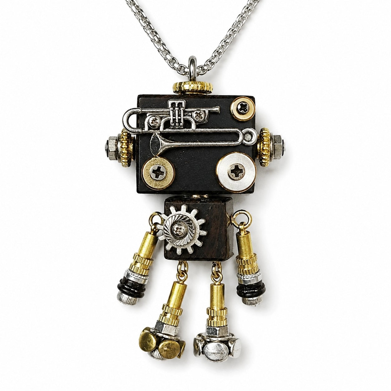Antique Metal Robot Pendant