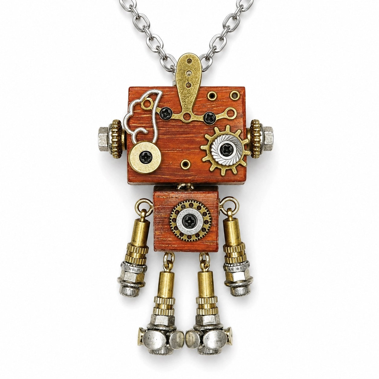 Bronze Gear Robot Pendant