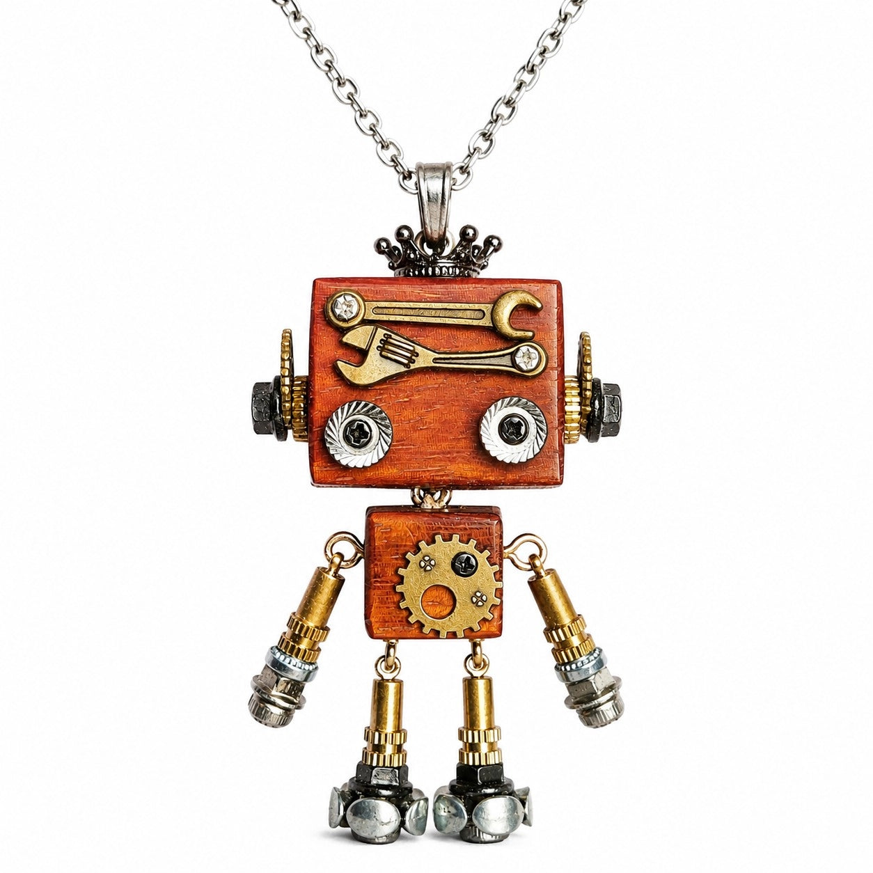 Gothic Steampunk Robot Pendant