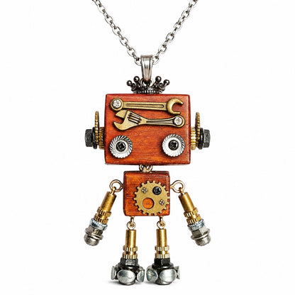 Gothic Steampunk Robot Pendant