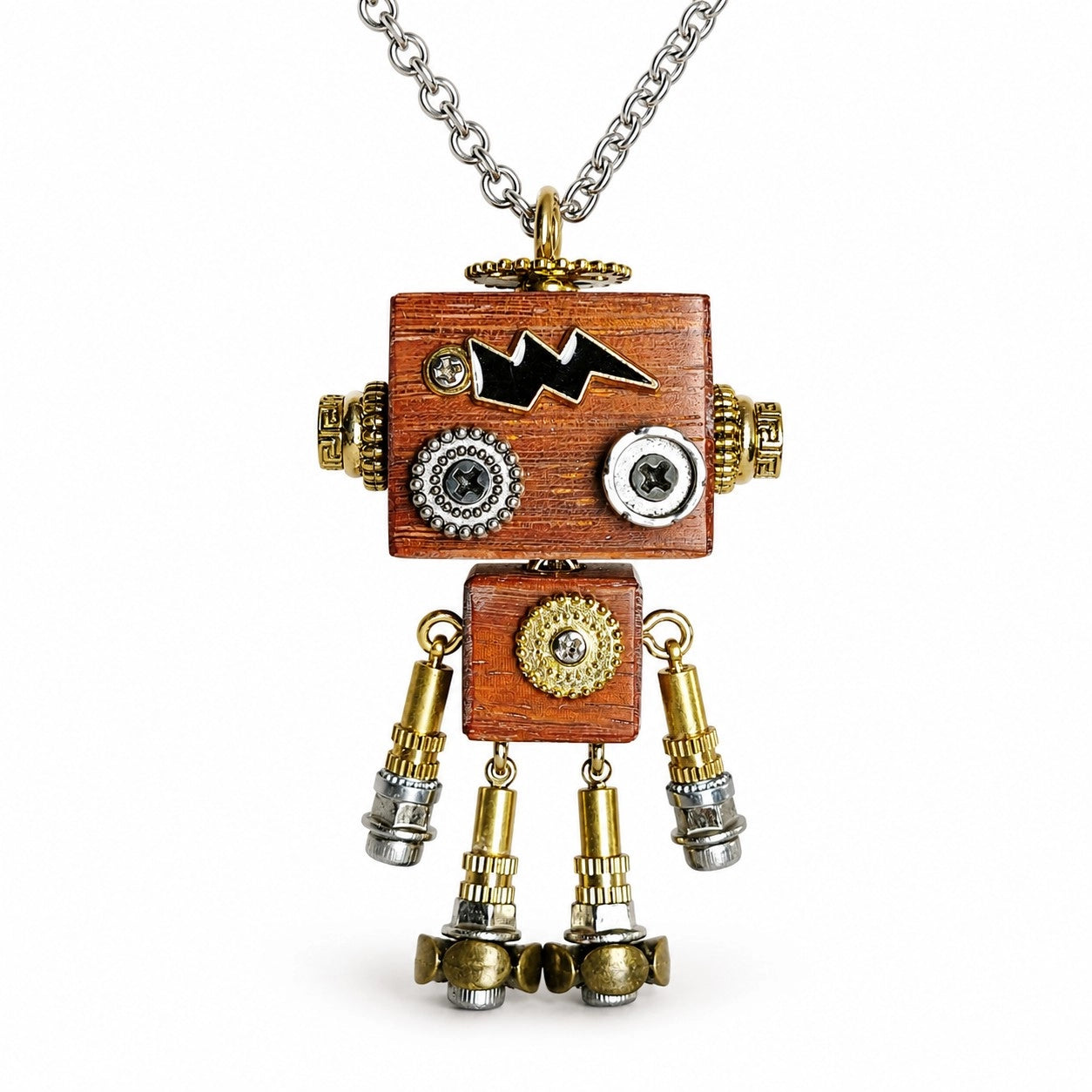 Handmade Gothic Robot Necklace