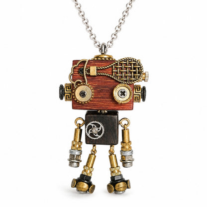 Industrial Copper Robot Necklace