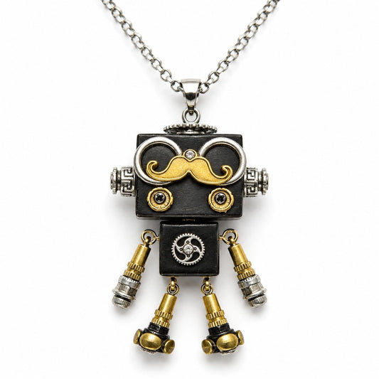 Pocket Watch Robot Pendant
