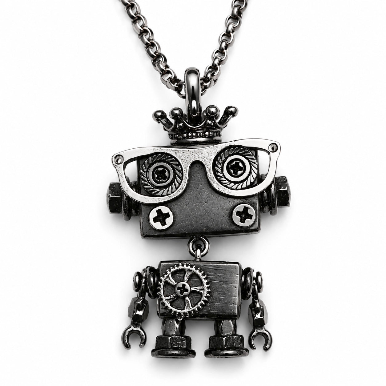 Punk Robot Metal Charm