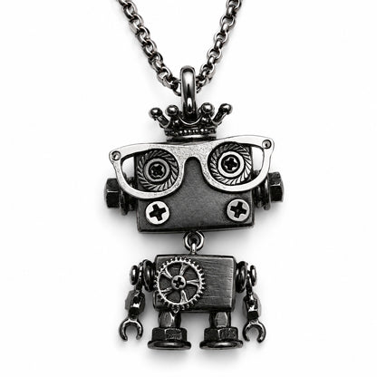Punk Robot Metal Charm