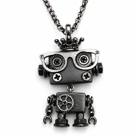 Punk Robot Metal Charm