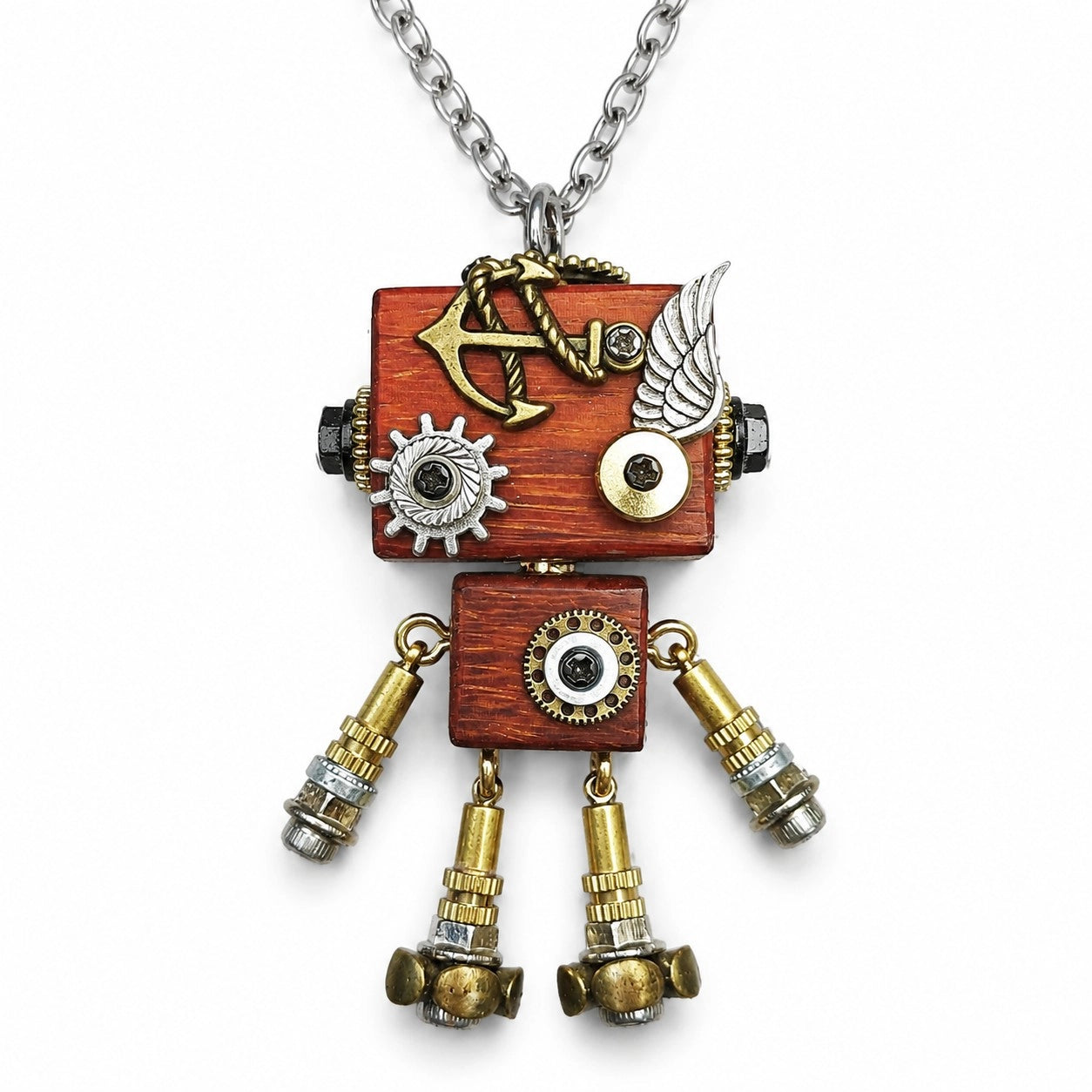 Rusty Industrial Robot Necklace
