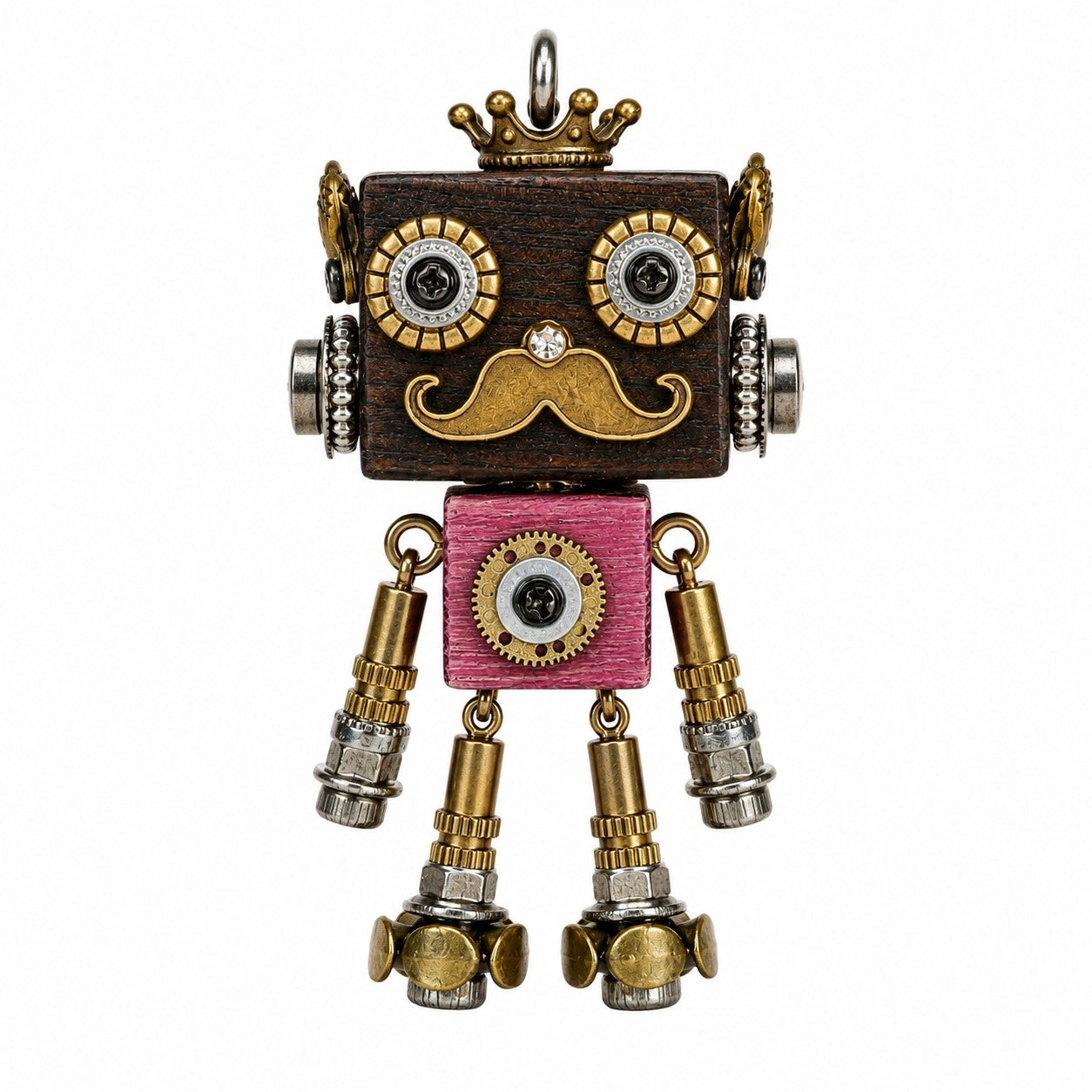 Steampunk Gear Robot Necklace