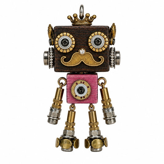 Steampunk Gear Robot Necklace