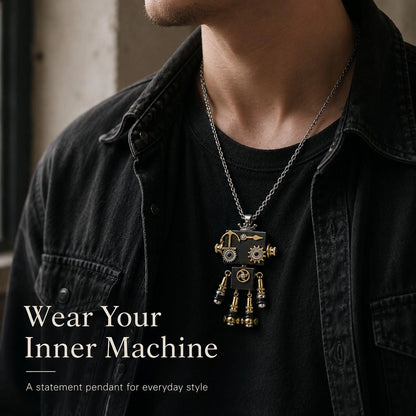 Vintage Clockwork Robot Pendant
