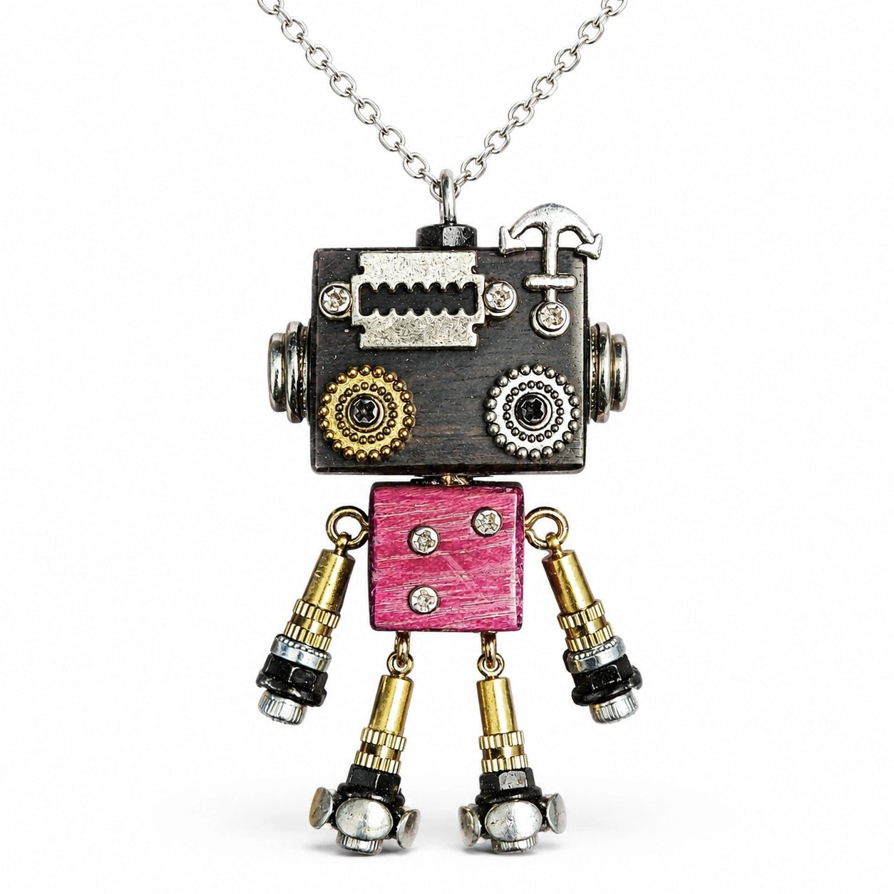 Vintage Robot Locket Necklace