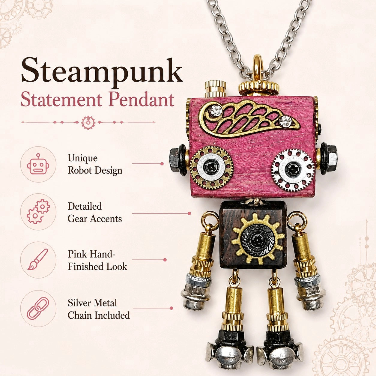 Edgy Cyber Robot Necklace