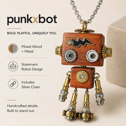 Handmade Gothic Robot Necklace