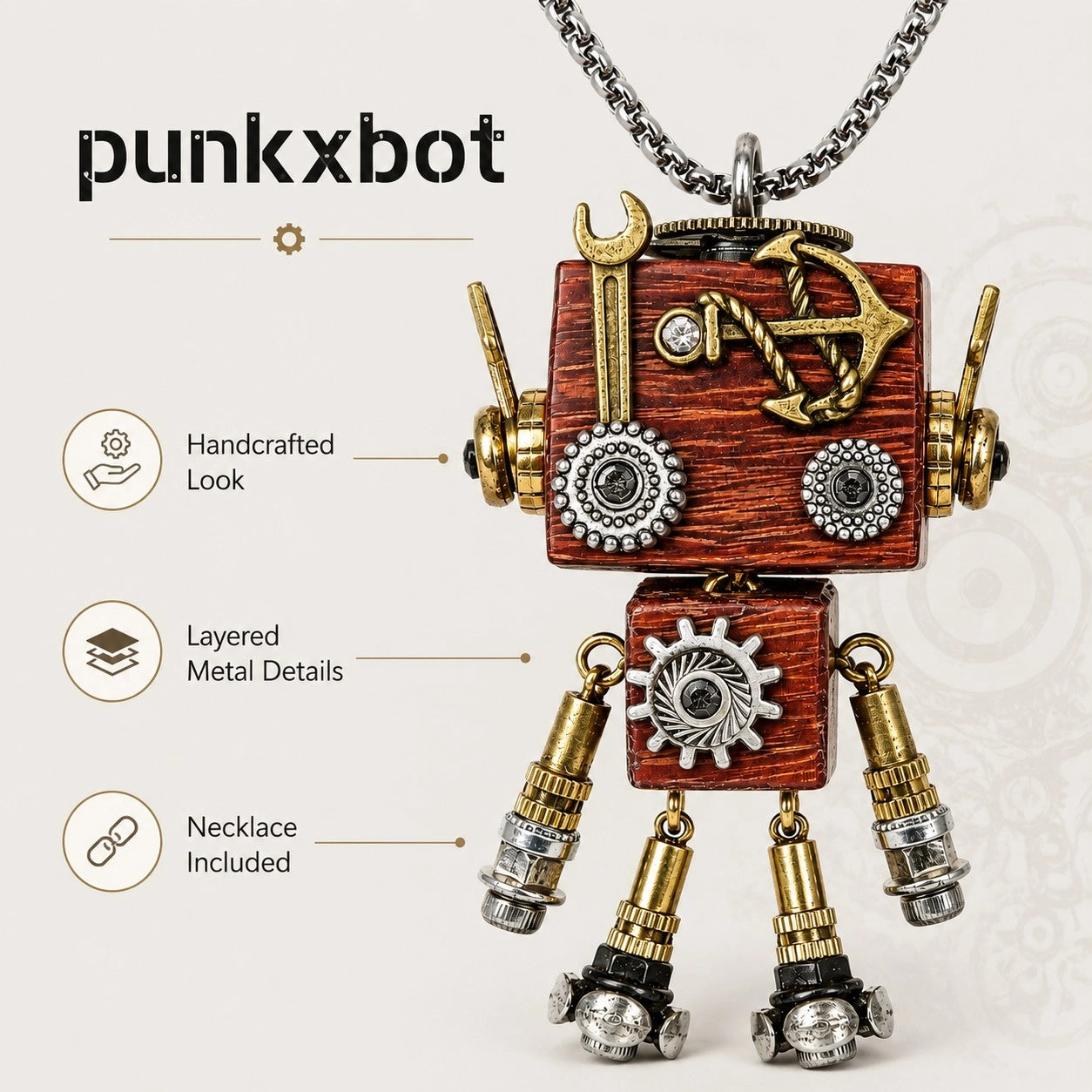 Mechanical Gear Robot Necklace