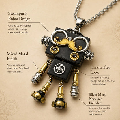 Pocket Watch Robot Pendant