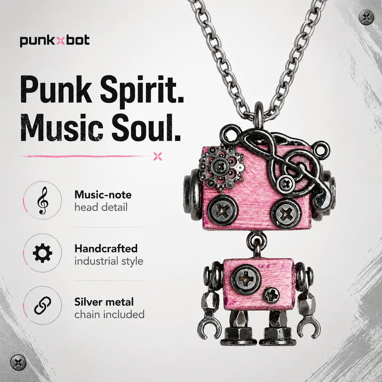 Punk Robot Axe Charm