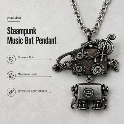 Punk Robot Cog Pendant