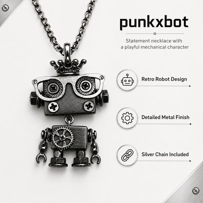 Punk Robot Metal Charm