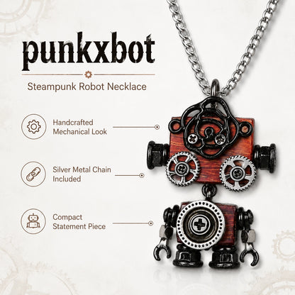 Punk Robot Skull Charm