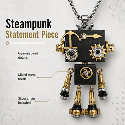 Vintage Clockwork Robot Pendant