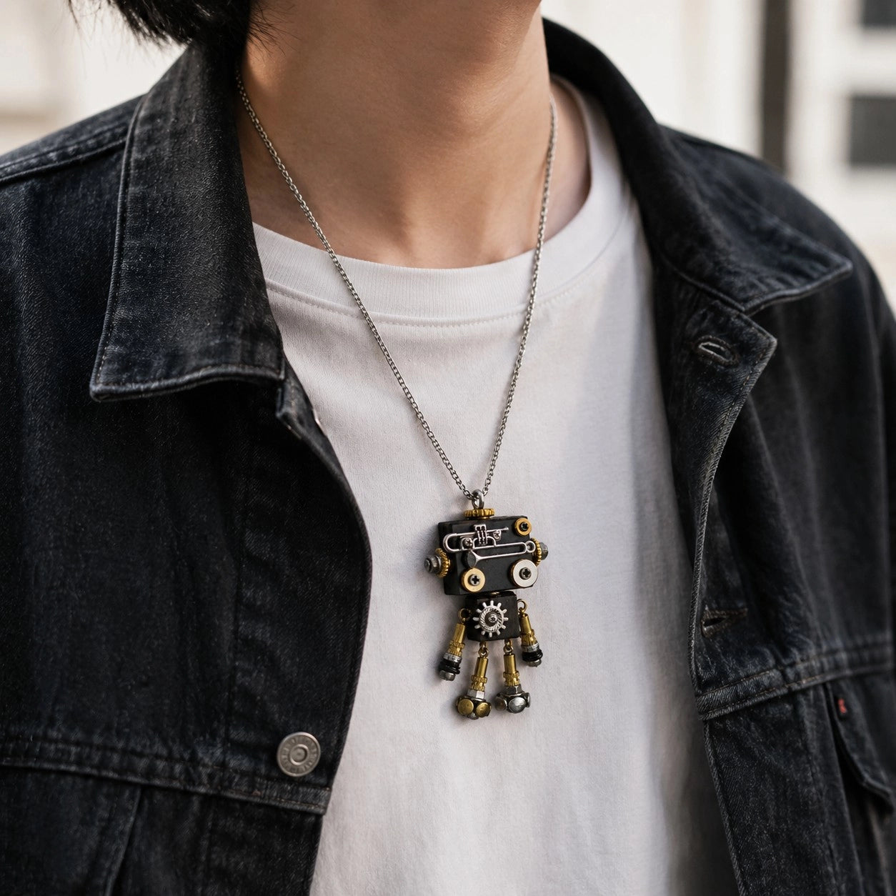 Antique Metal Robot Pendant
