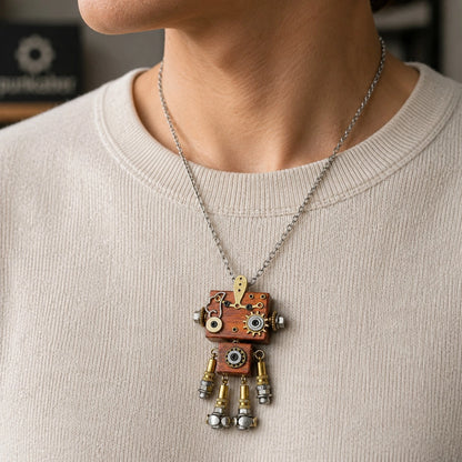 Bronze Gear Robot Pendant