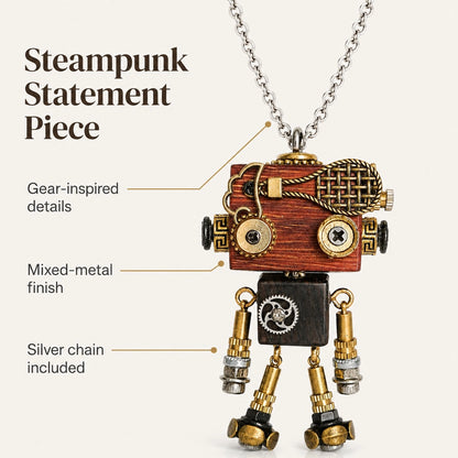 Industrial Copper Robot Necklace
