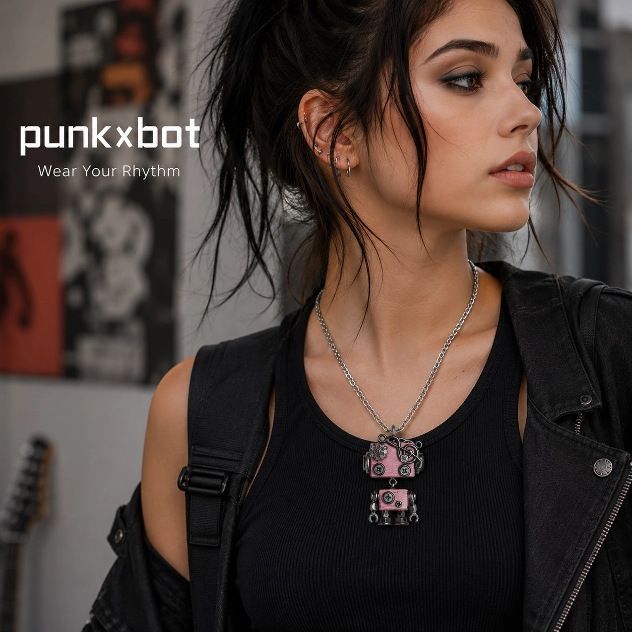 Punk Robot Axe Charm