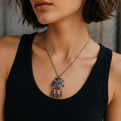Punk Robot Chain Necklace