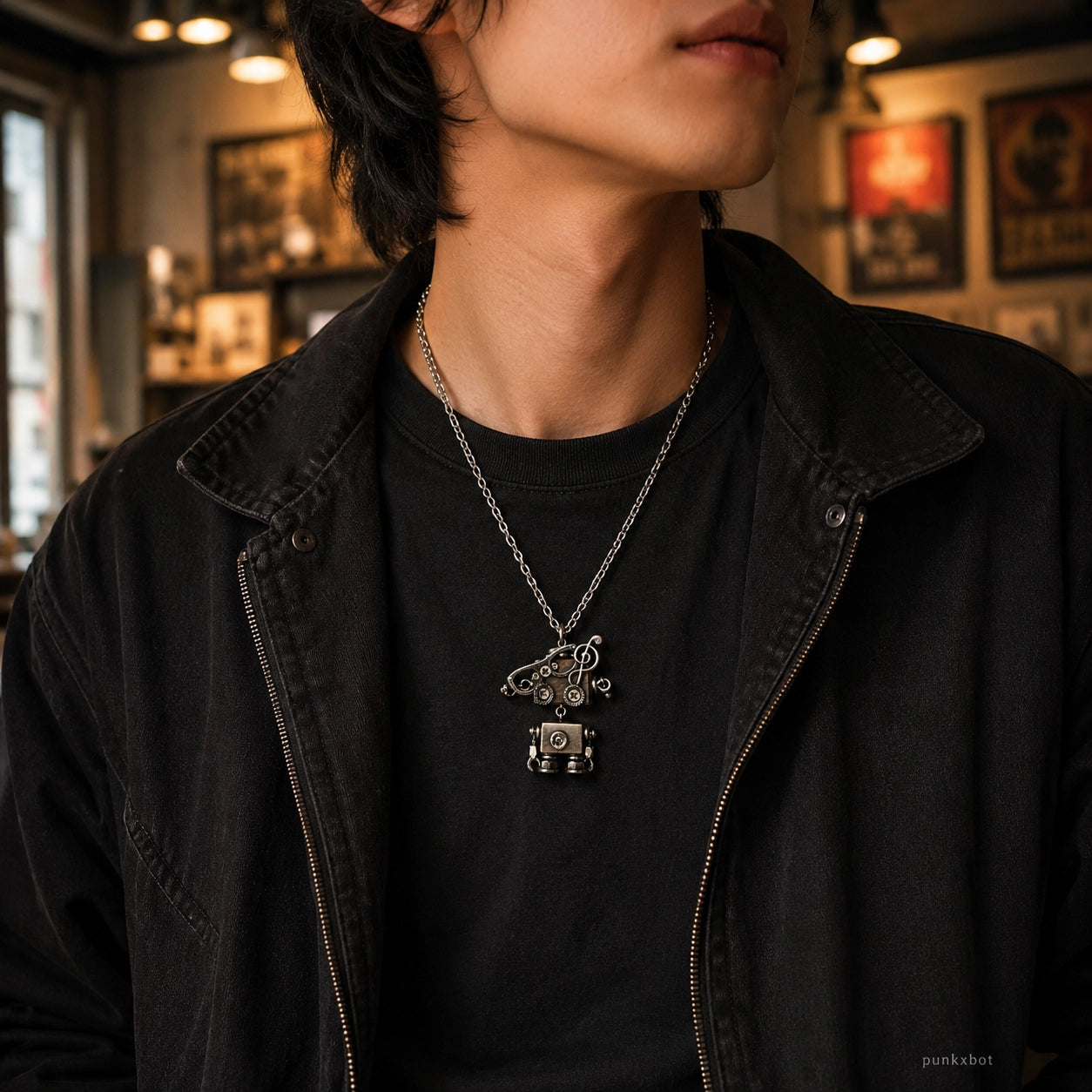 Punk Robot Cog Pendant