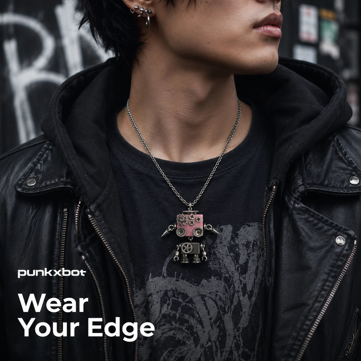 Punk Robot Gear Pendant