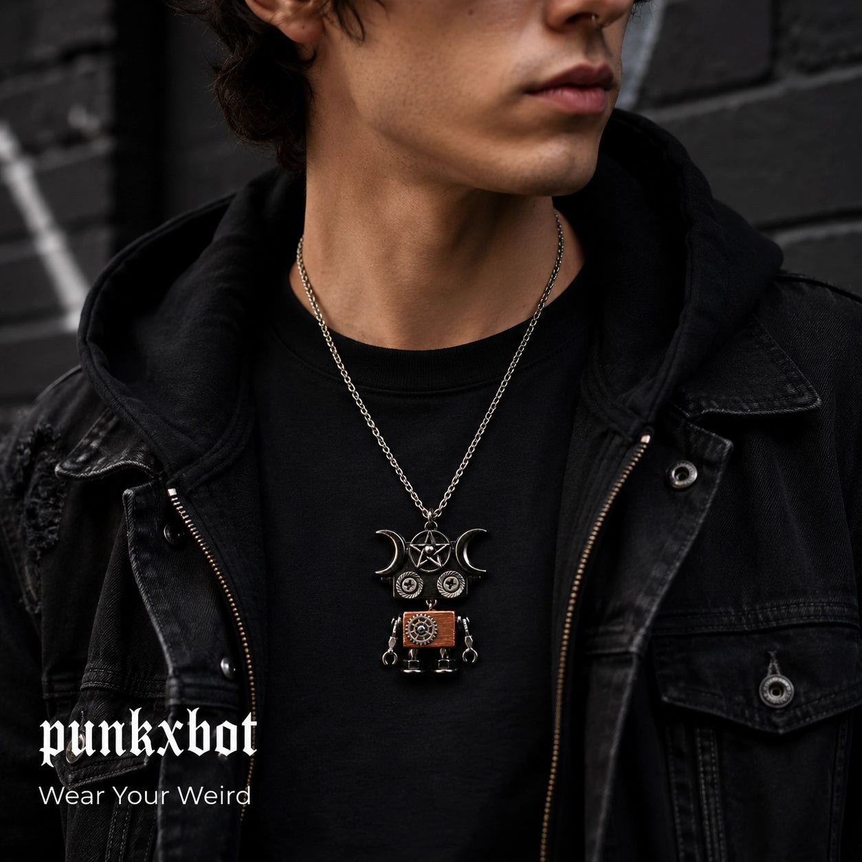 Punk Robot Rivet Charm