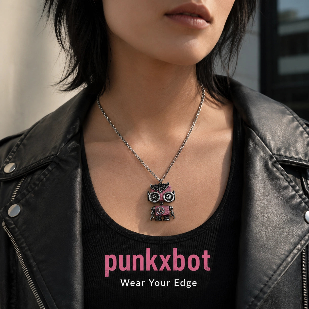 Punk Robot Spike Necklace