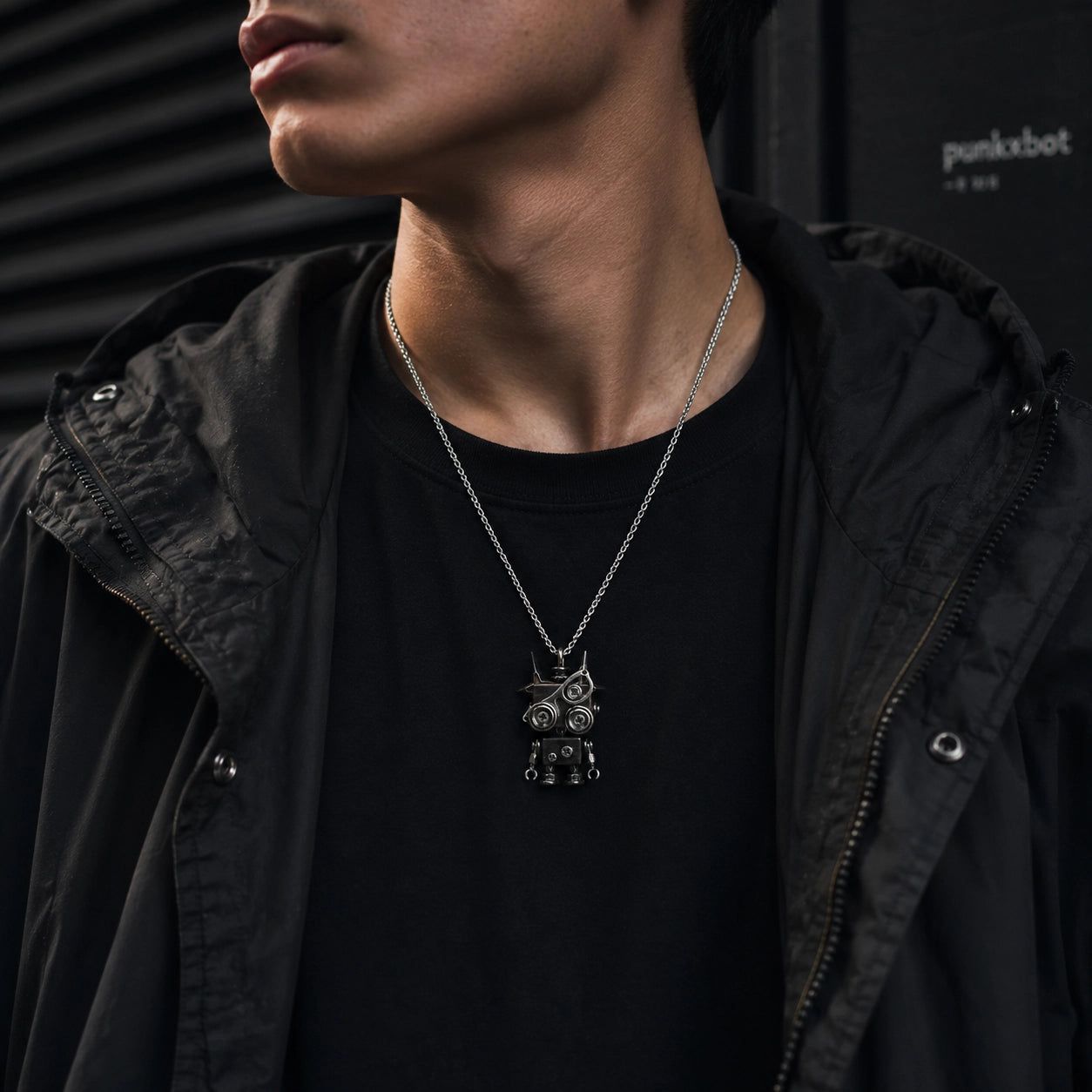 Punk Robot Stud Pendant