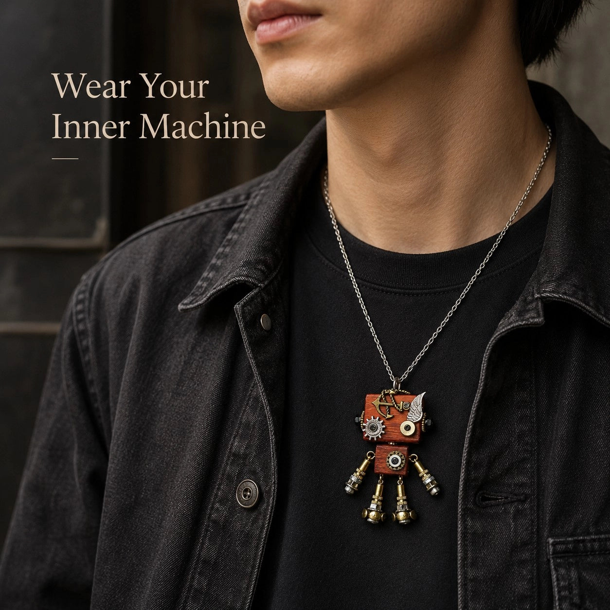 Rusty Industrial Robot Necklace