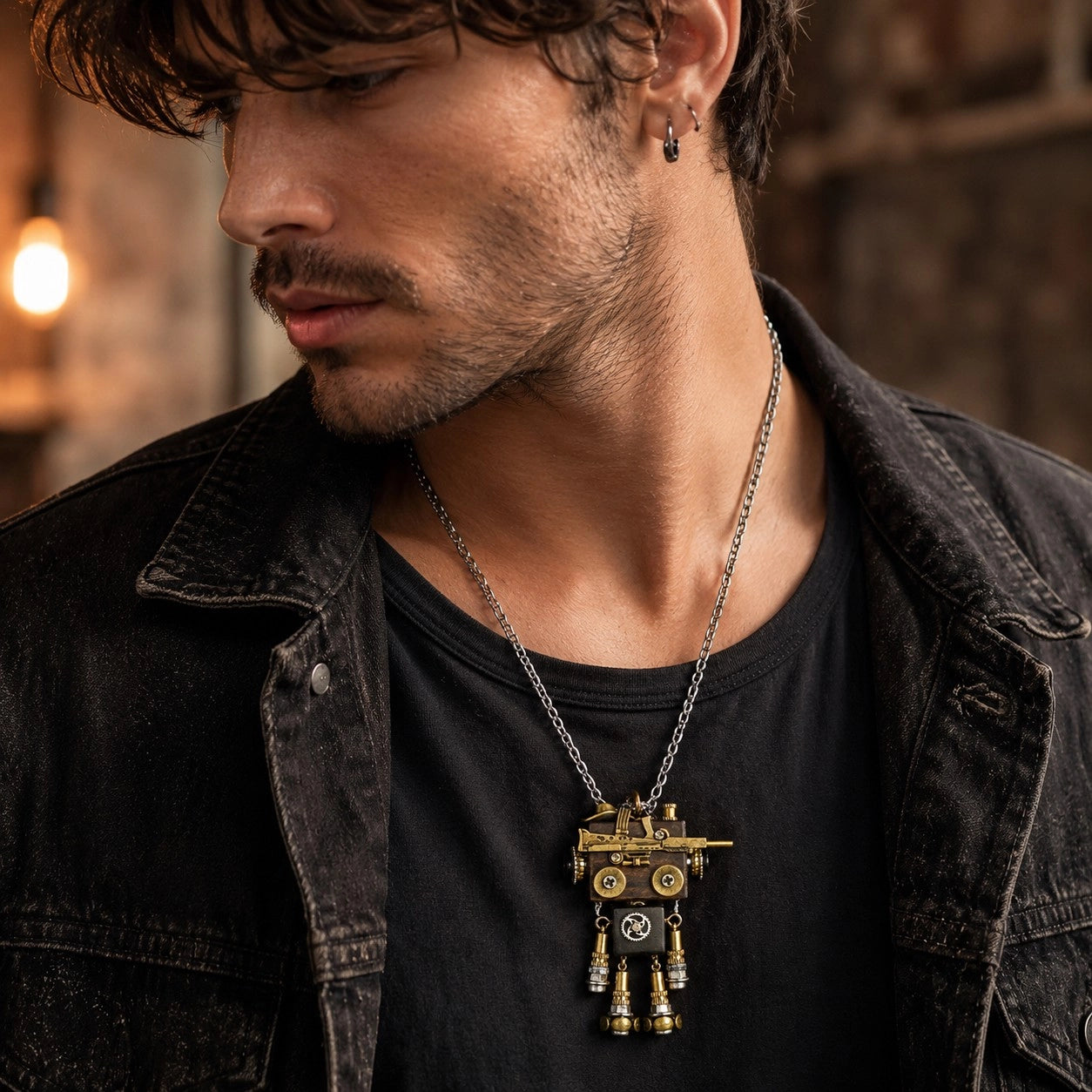 Vintage Metal Robot Charm