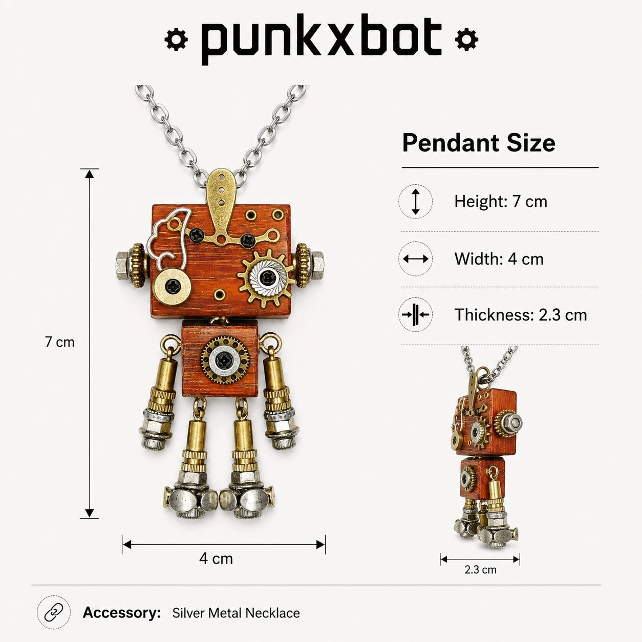 Bronze Gear Robot Pendant