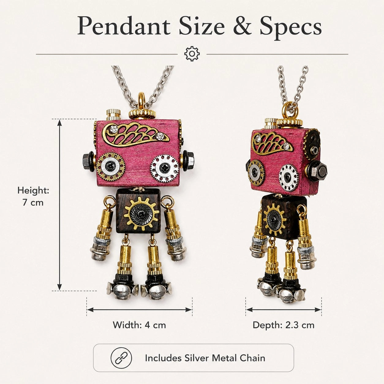 Edgy Cyber Robot Necklace
