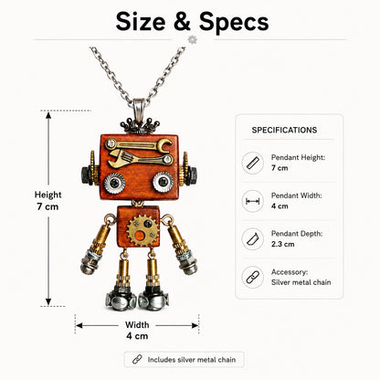 Gothic Steampunk Robot Pendant