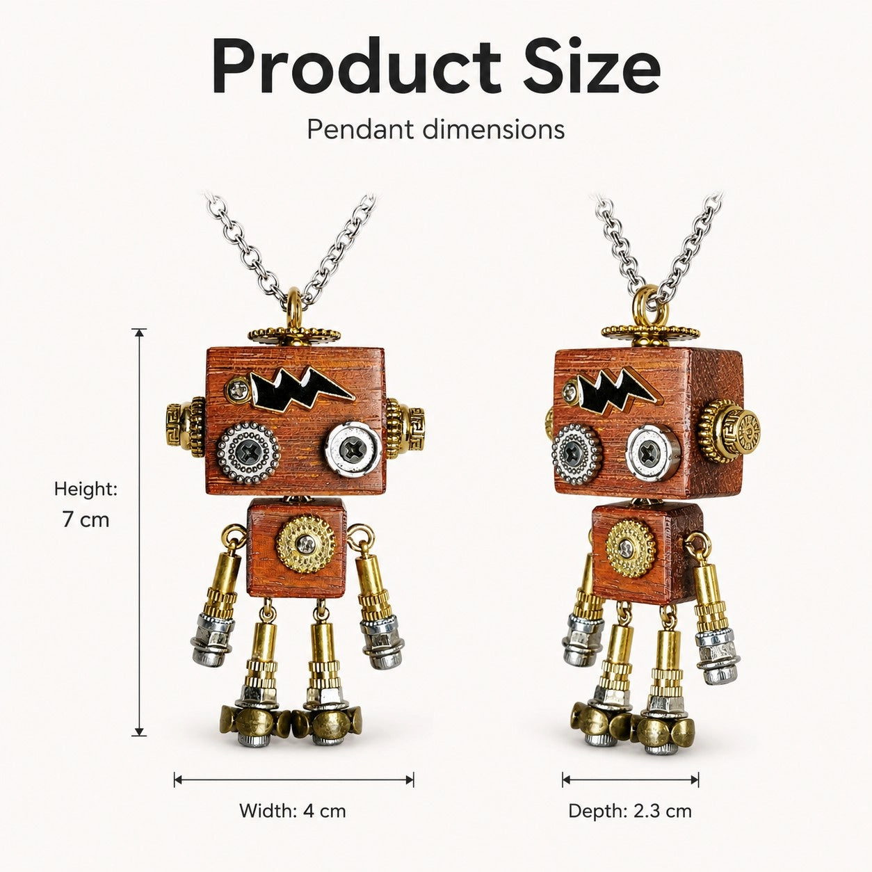 Handmade Gothic Robot Necklace