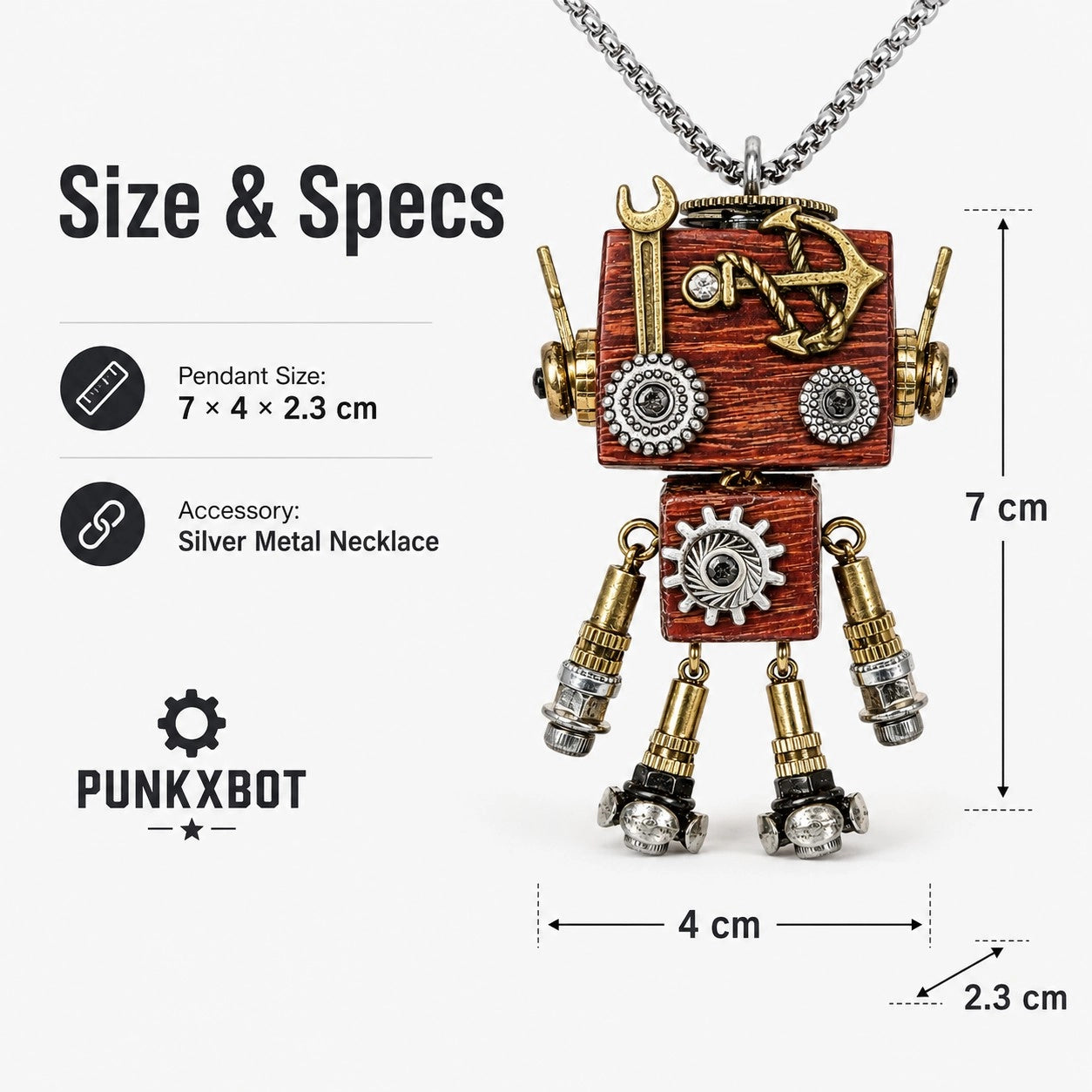 Mechanical Gear Robot Necklace