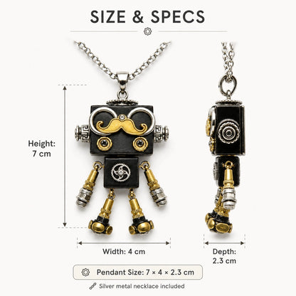 Pocket Watch Robot Pendant