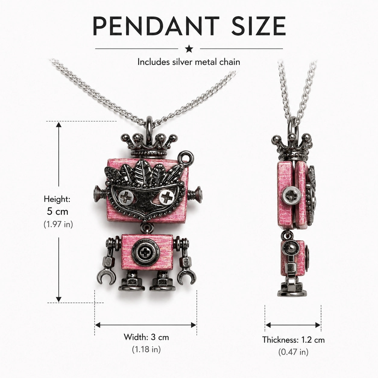 Punk Robot Chain Necklace