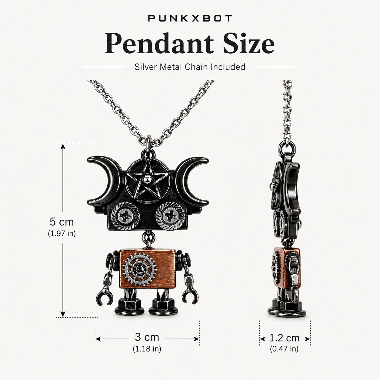 Punk Robot Rivet Charm