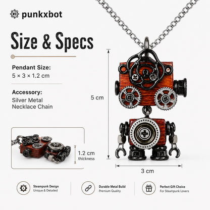Punk Robot Skull Charm
