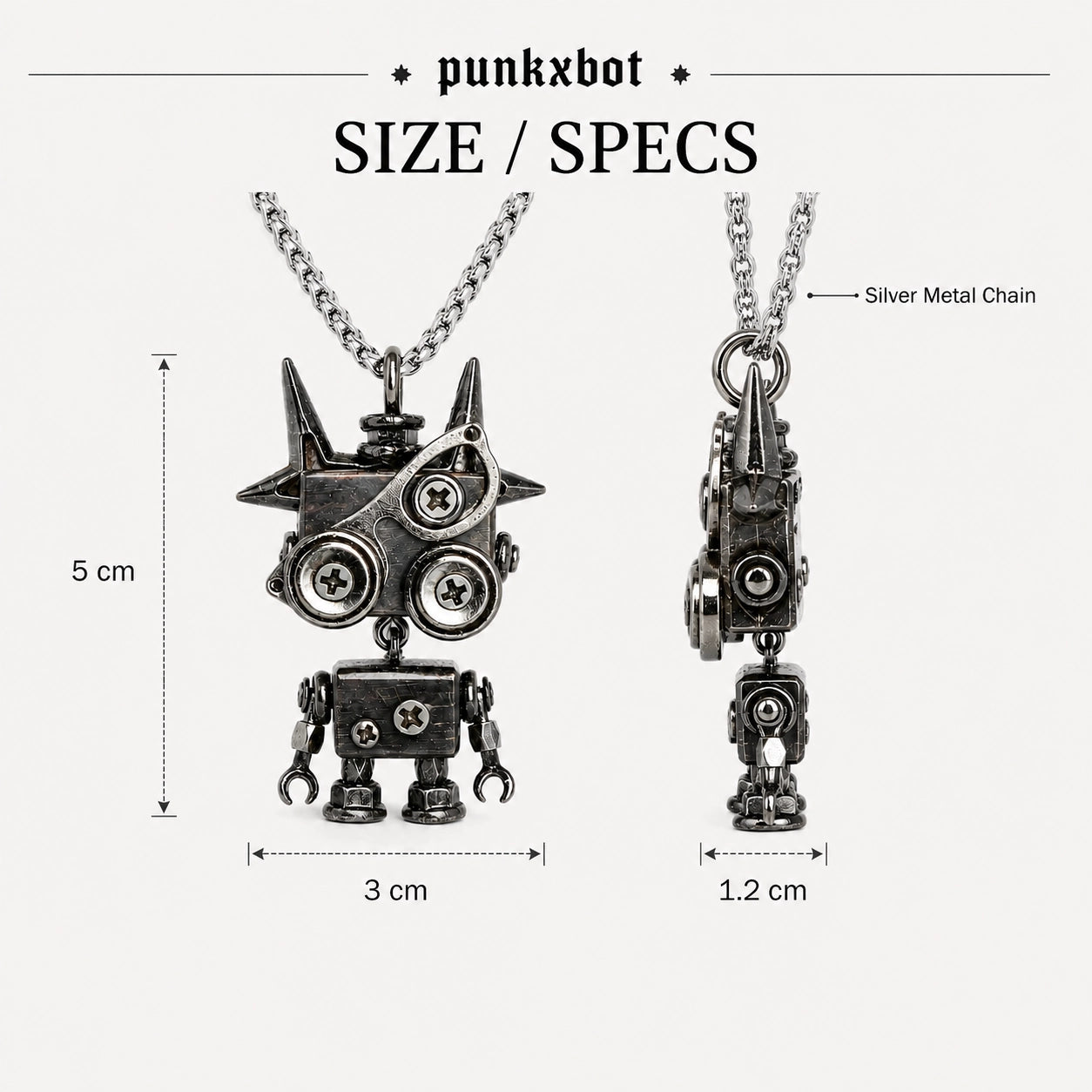 Punk Robot Stud Pendant