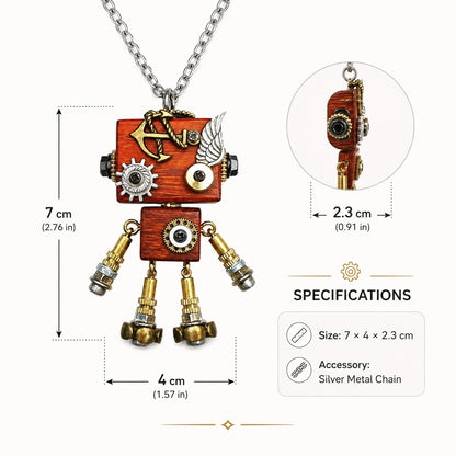 Rusty Industrial Robot Necklace