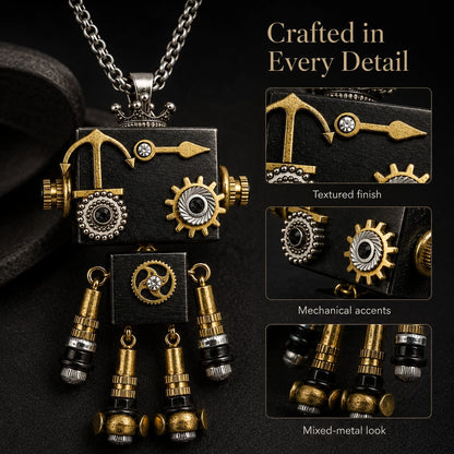 Vintage Clockwork Robot Pendant