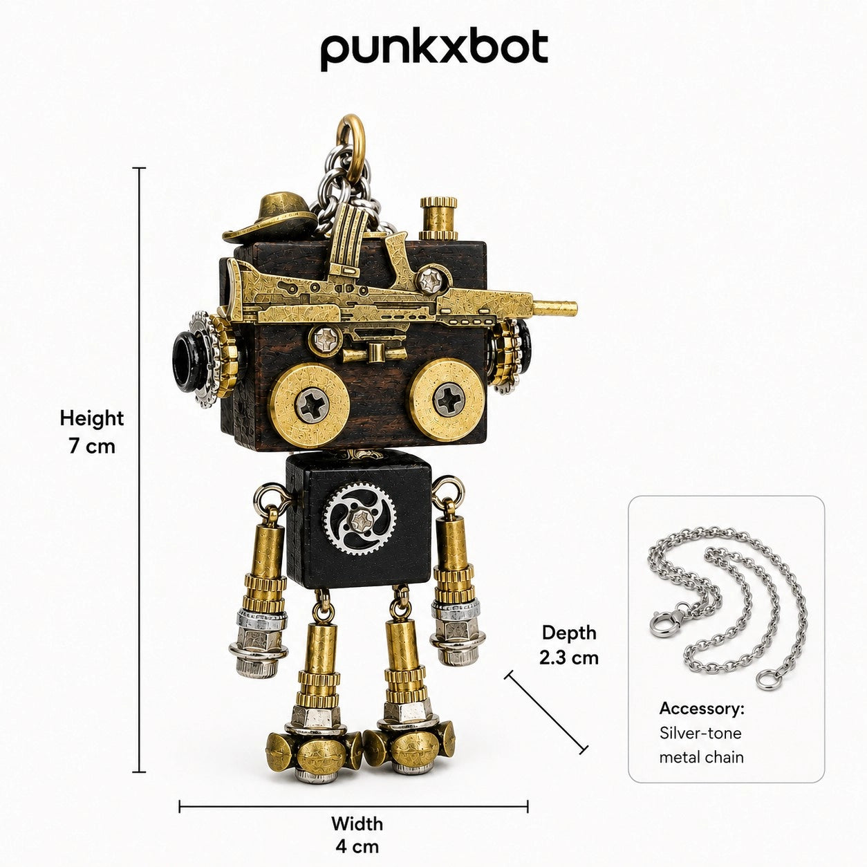 Vintage Metal Robot Charm