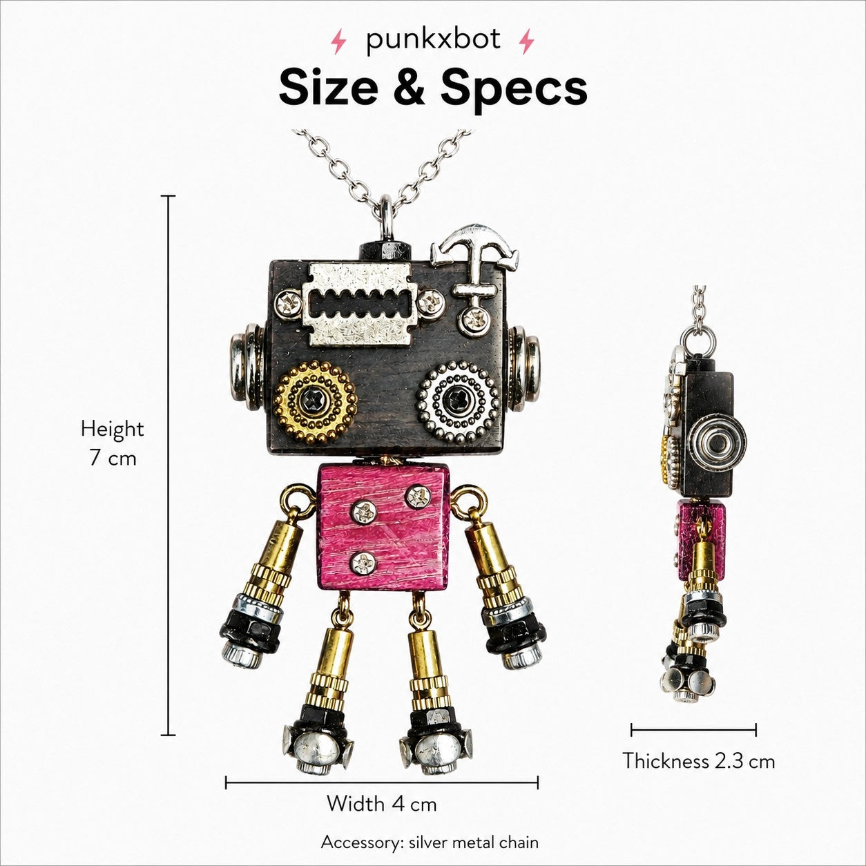 Vintage Robot Locket Necklace